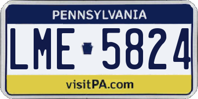 PA license plate LME5824