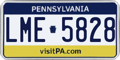 PA license plate LME5828