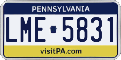 PA license plate LME5831