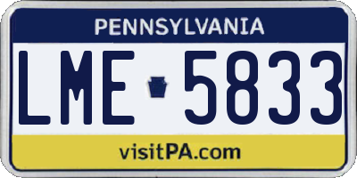 PA license plate LME5833