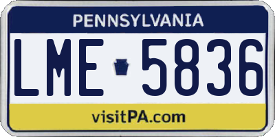 PA license plate LME5836