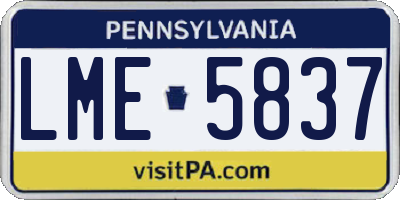 PA license plate LME5837
