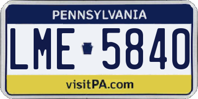 PA license plate LME5840