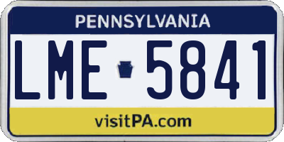 PA license plate LME5841