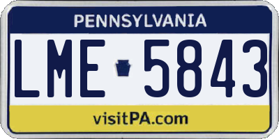 PA license plate LME5843