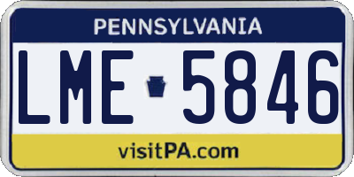 PA license plate LME5846