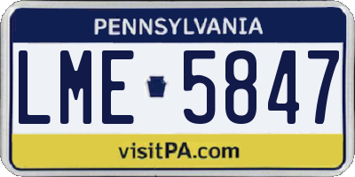 PA license plate LME5847