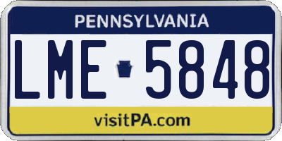 PA license plate LME5848