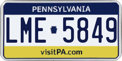PA license plate LME5849