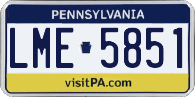 PA license plate LME5851