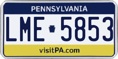 PA license plate LME5853