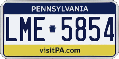 PA license plate LME5854
