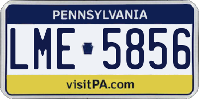 PA license plate LME5856