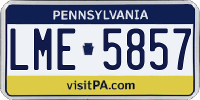 PA license plate LME5857