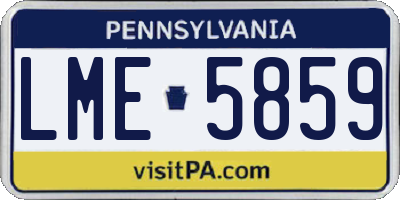 PA license plate LME5859