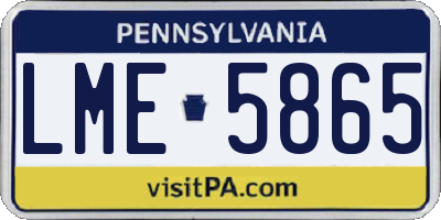 PA license plate LME5865