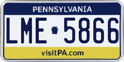 PA license plate LME5866