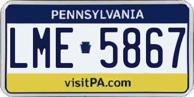 PA license plate LME5867