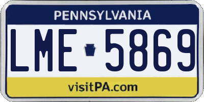 PA license plate LME5869