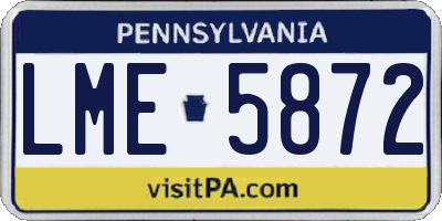 PA license plate LME5872