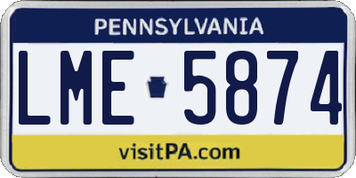 PA license plate LME5874