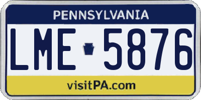 PA license plate LME5876