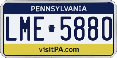 PA license plate LME5880