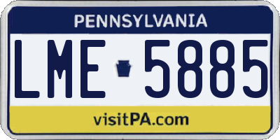 PA license plate LME5885
