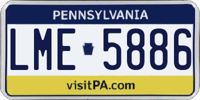 PA license plate LME5886