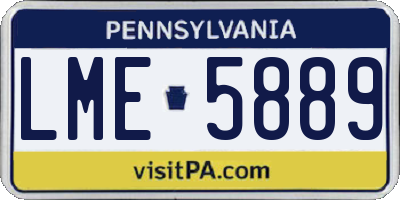 PA license plate LME5889