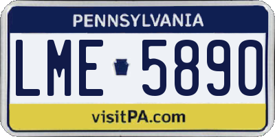 PA license plate LME5890