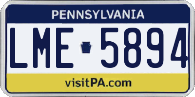 PA license plate LME5894