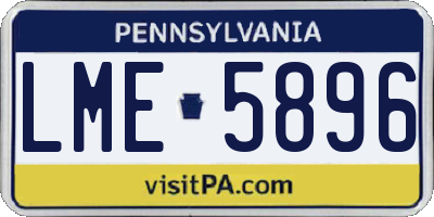 PA license plate LME5896