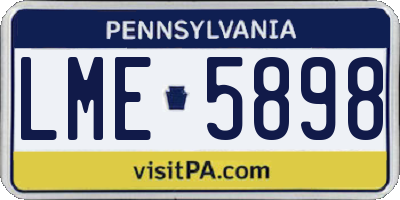 PA license plate LME5898