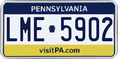 PA license plate LME5902