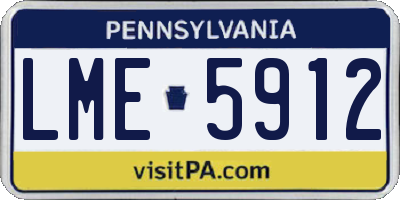 PA license plate LME5912