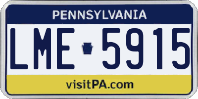PA license plate LME5915