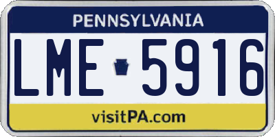 PA license plate LME5916