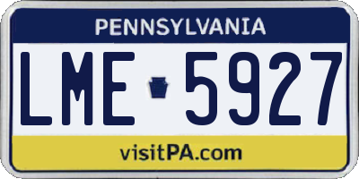 PA license plate LME5927