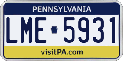 PA license plate LME5931