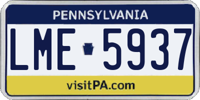 PA license plate LME5937