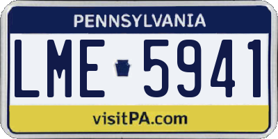 PA license plate LME5941