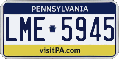 PA license plate LME5945