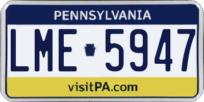 PA license plate LME5947