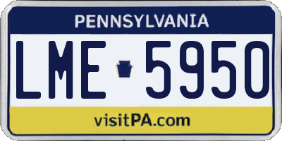 PA license plate LME5950
