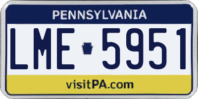 PA license plate LME5951