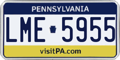 PA license plate LME5955