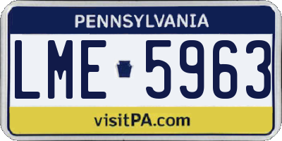 PA license plate LME5963