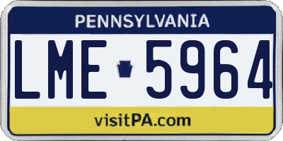 PA license plate LME5964