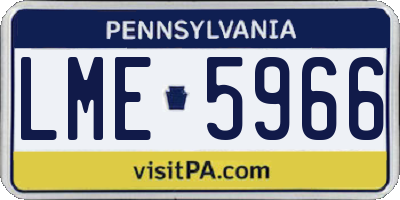 PA license plate LME5966